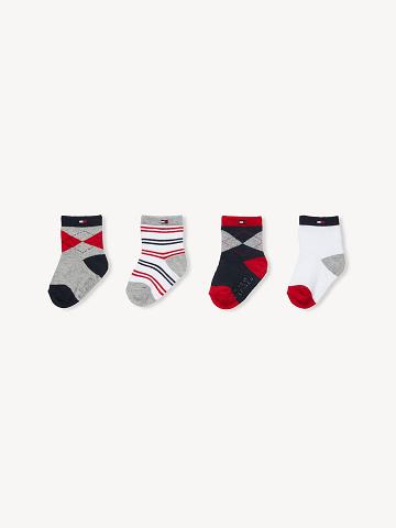 Fiú Tommy Hilfiger Babies' 4PK Zokni Fehér | HU 2369WNB